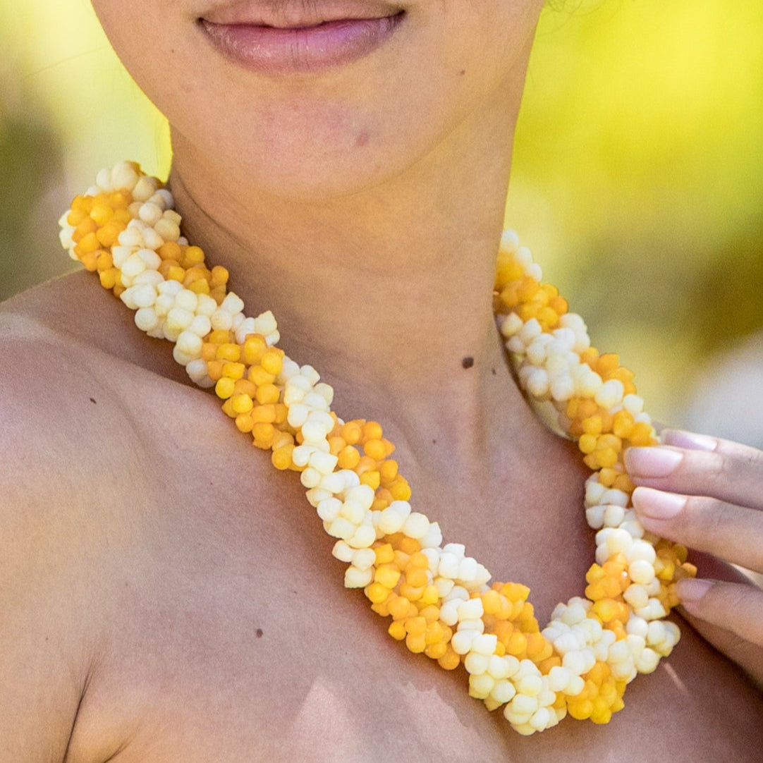 Collier PUPU Niau (3 tresses) – Simplicité du Lagon de Niau