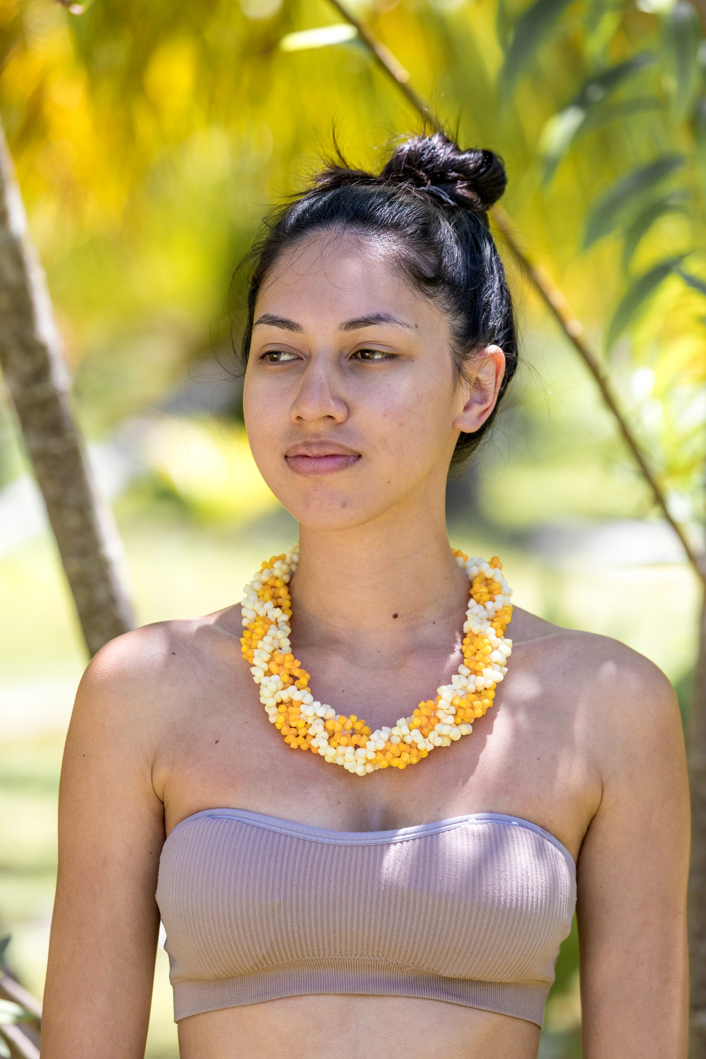 Collier PUPU Niau (3 tresses) – Simplicité du Lagon de Niau